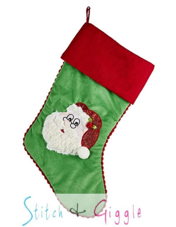 Green Santa Stocking