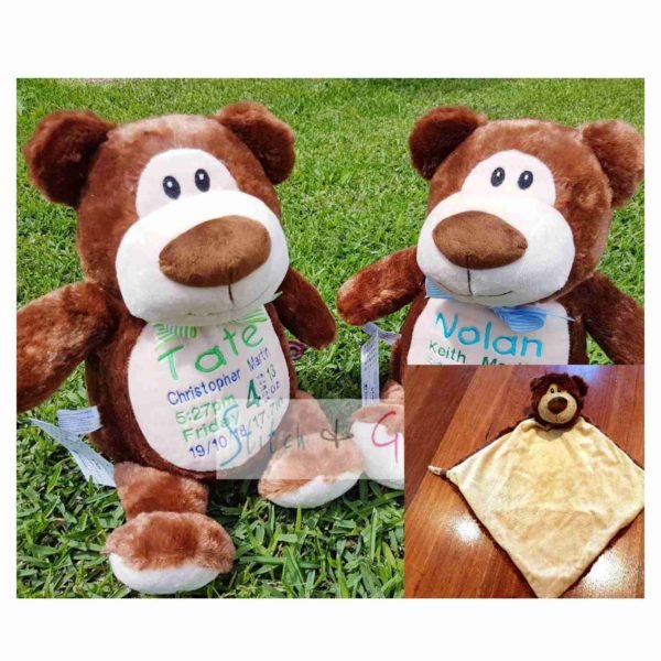 Brown Bear+ Security Blanket Combo- $85.00