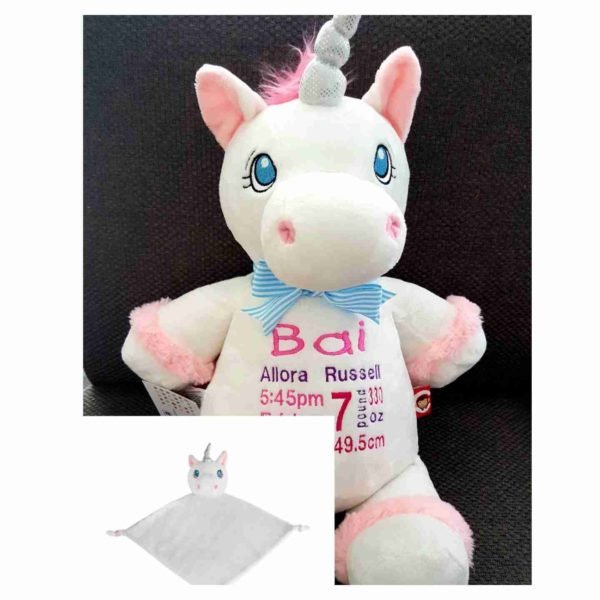 White Unicorn + Security Blanket Combo- $85.00