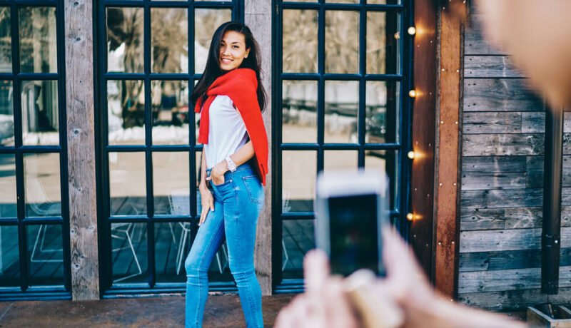 woman posing at camera